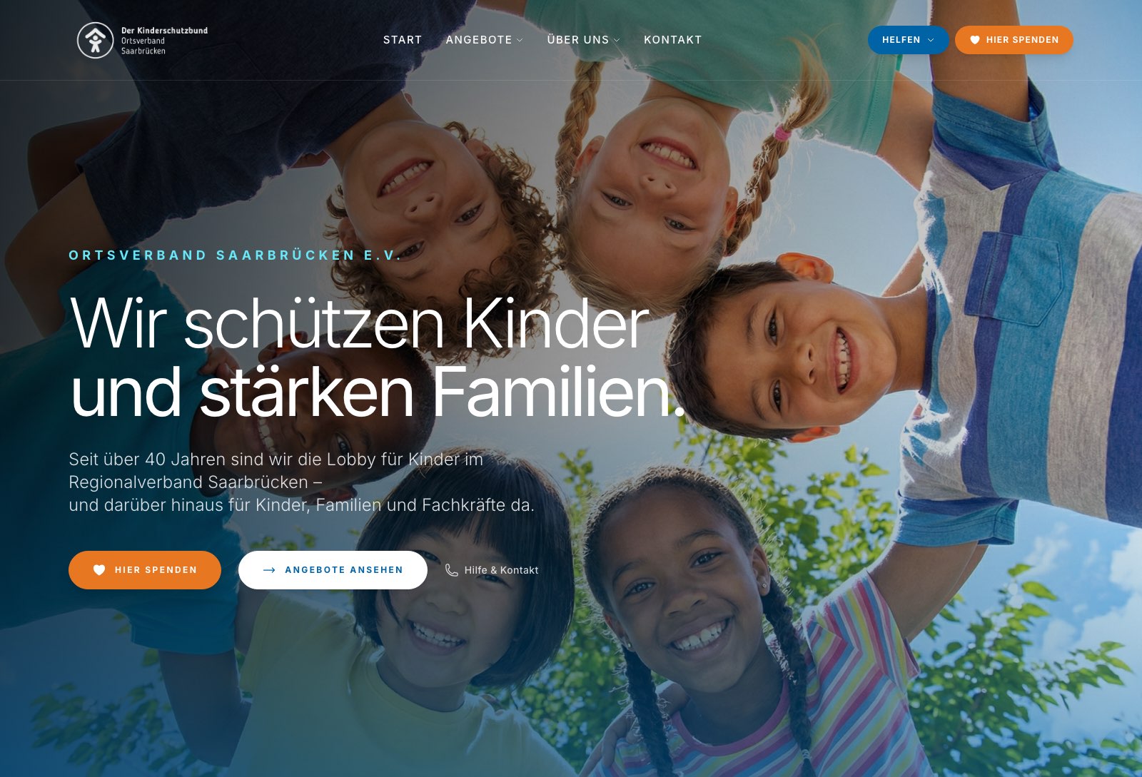 Der Kinderschutzbund Saarbrücken - Website Vorschau